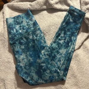Athleta Blue Tie-Dye Leggings